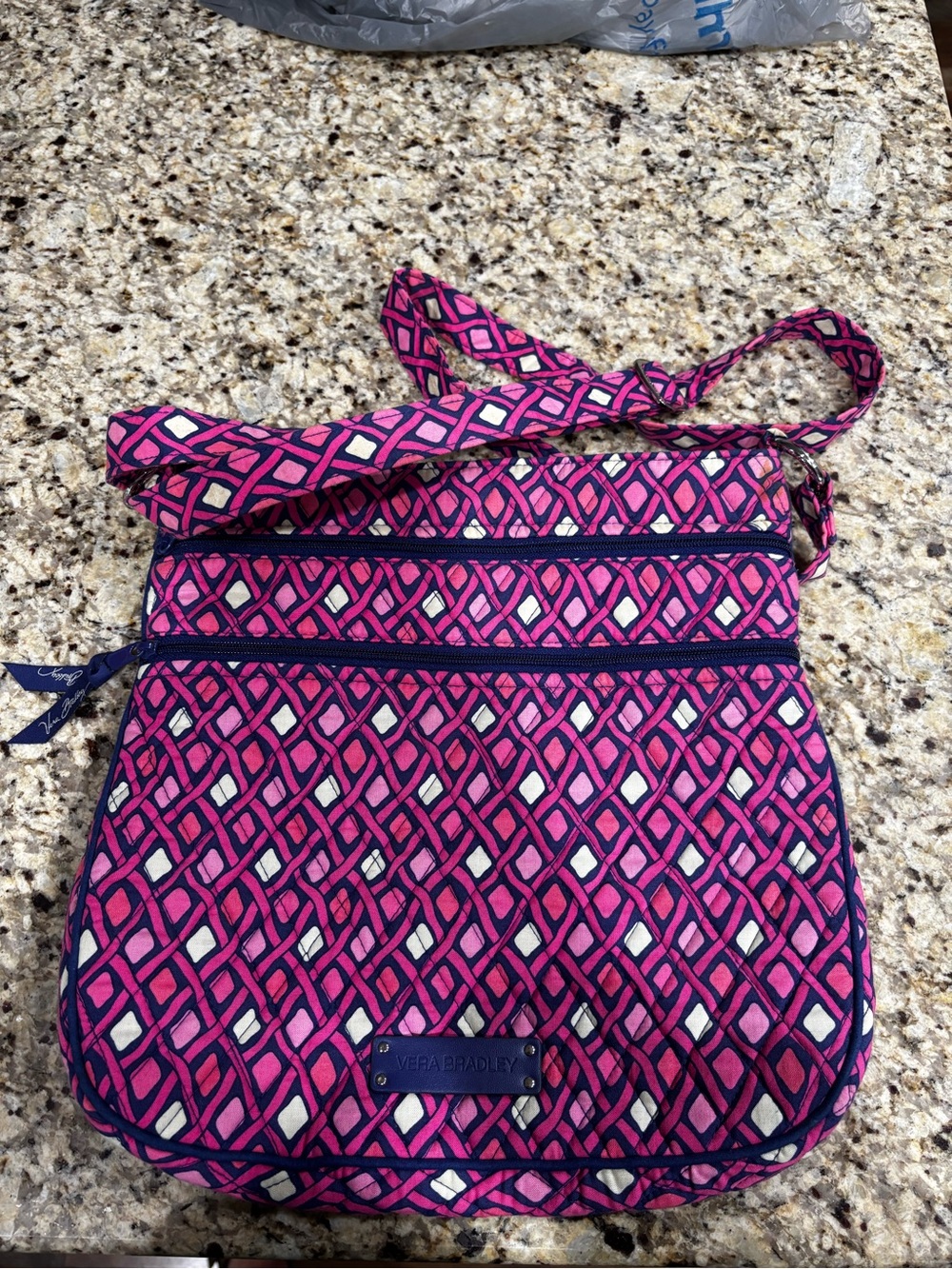 Vera Bradley Hot Pink & Navy Geometric Crossbody Bag